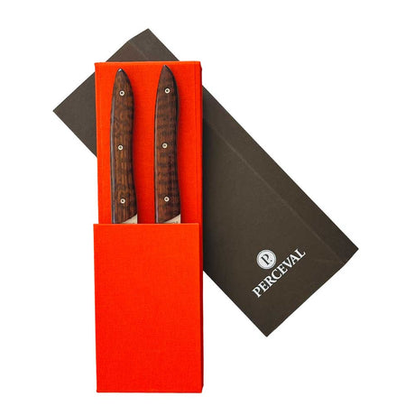 Coffret 2 couteaux UBAC bois d'amourette - PERCEVAL