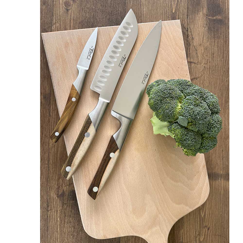 Coffret 3 couteaux de cuisine Le Thiers Pistachier - GOYON-CHAZEAU exclusif