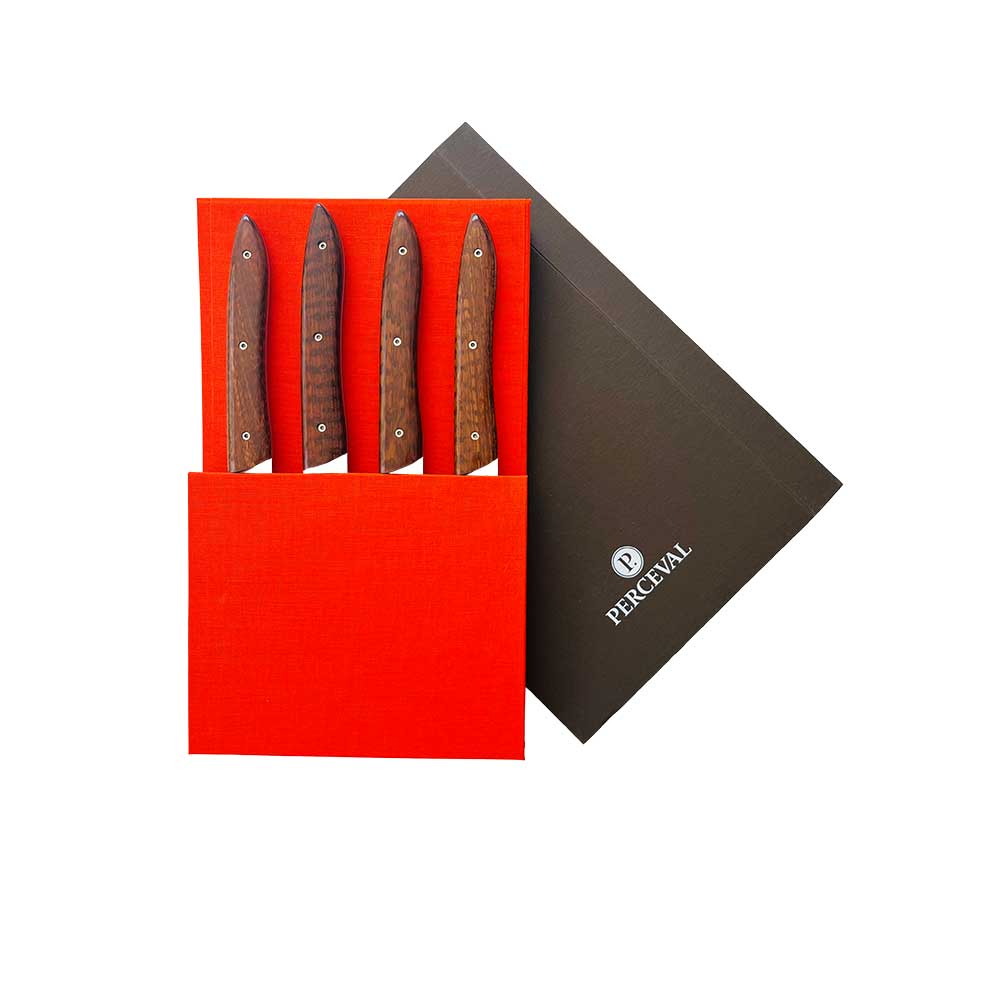 Coffret 4 couteaux UBAC bois d'amourette - PERCEVAL promo