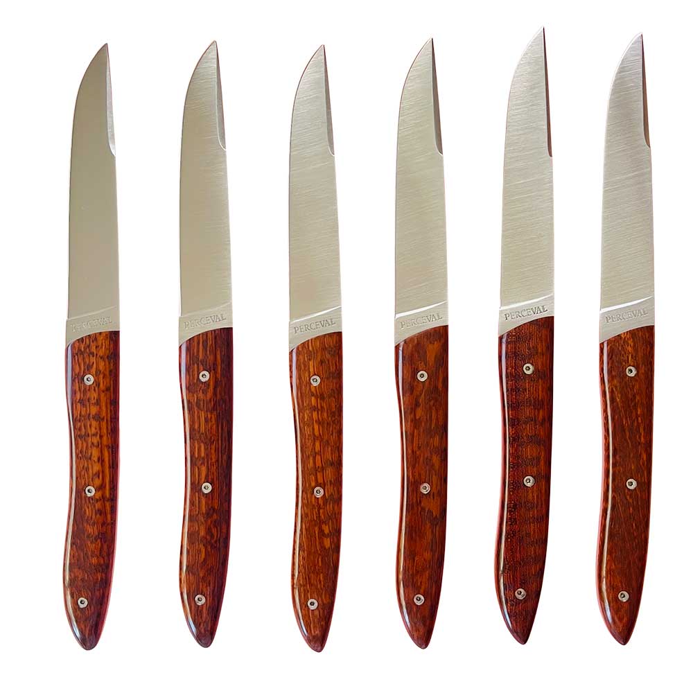 Coffret 6 couteaux UBAC bois d'amourette - PERCEVAL