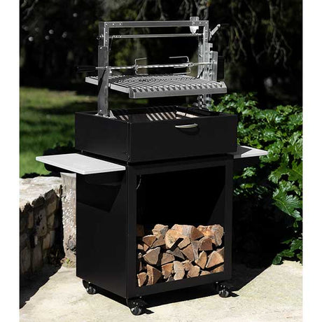Barbecue Bois Avec Grille L Sur Meuble - GRILL CHIC