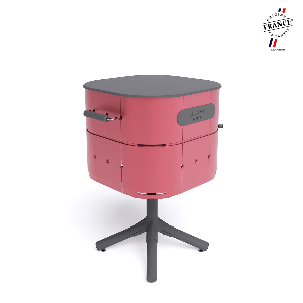 Barbecue au charbon MARCEL coloris framboise - ALUVY
