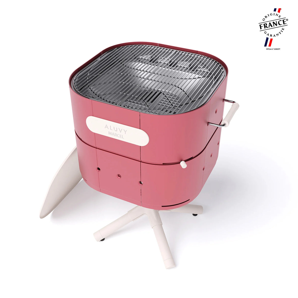 Barbecue au charbon MARCEL coloris framboise - ALUVY