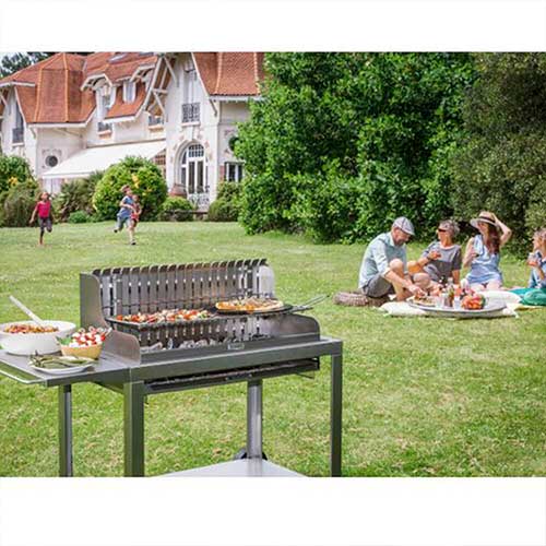 Barbecue + Chariot Exclusive Irissarry 78*32 Inox - LE MARQUIER promotion