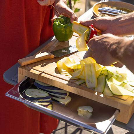 Billot en bois et bac gastronomique inox - ENO CUISINE FACILE