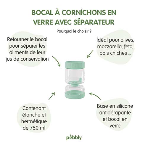 Bocal à cornichon PEBBLY en promotion