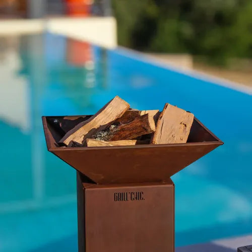 Bol à feu Auvergnat Carré - Acier CORTEN - GRILL CHIC résistant corrosion