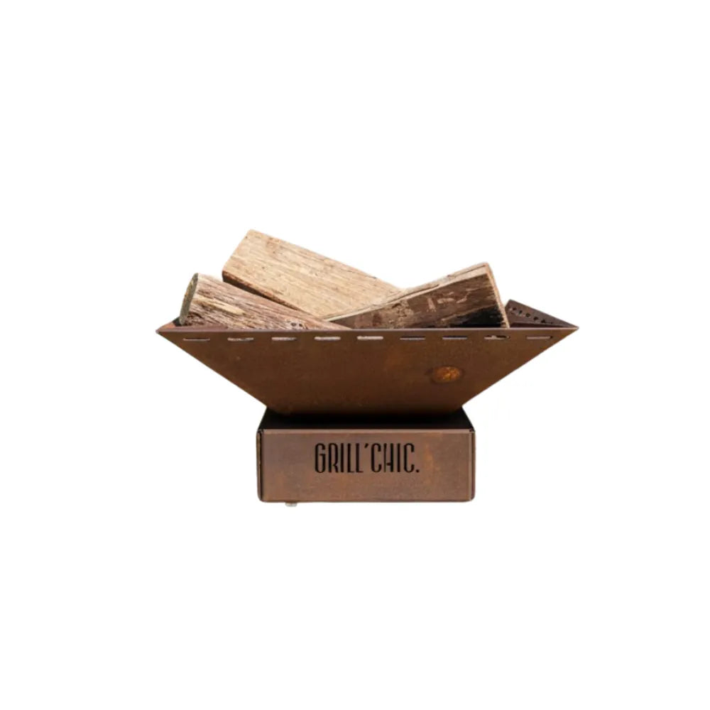 Bol à feu mini Cévenol Carré - Acier CORTEN - GRILL CHIC modèle S