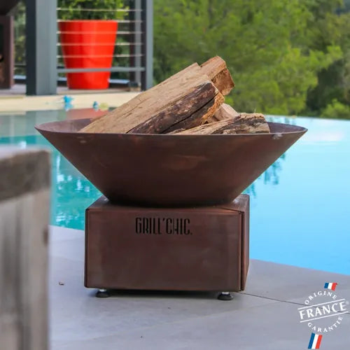 Bol à feu mini Cévenol ROND - Acier CORTEN - GRILL CHIC extérieur
