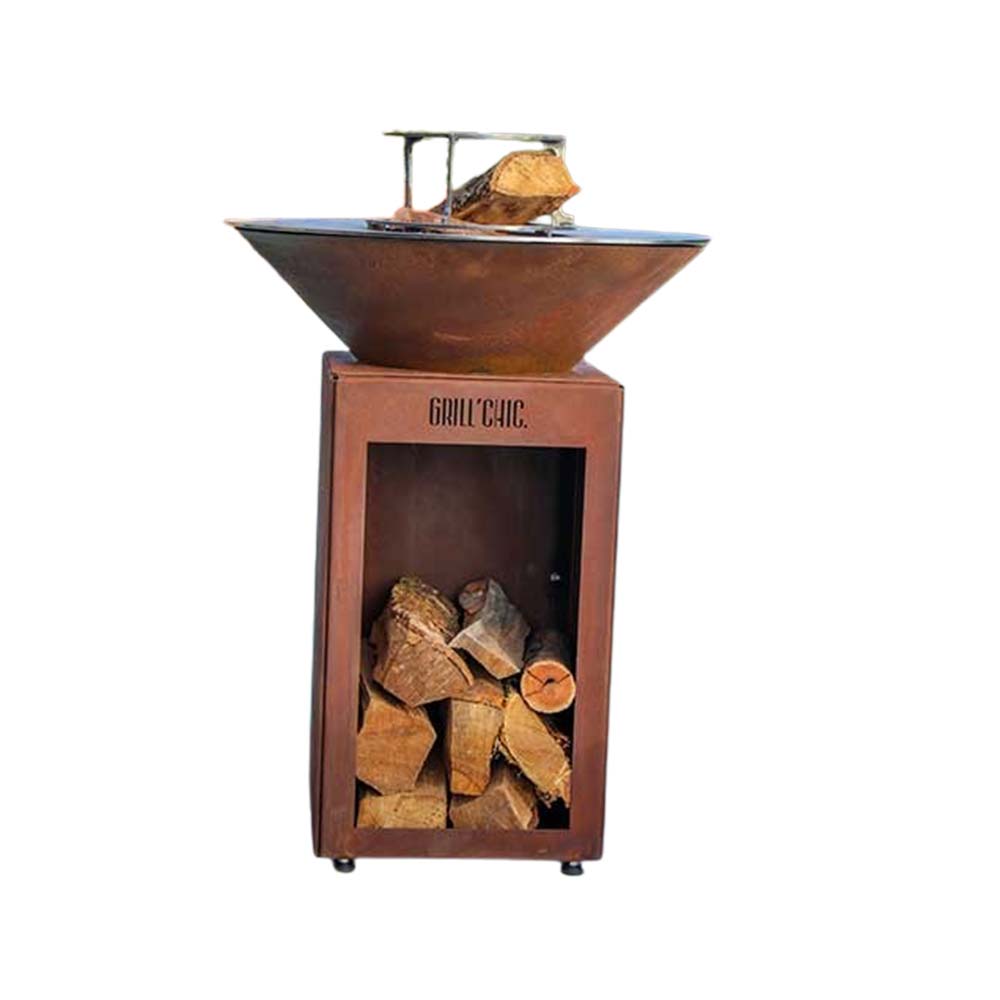 Brasero Auvergnat 60 x 76 cm CORTEN BOIS - GRILL CHIC