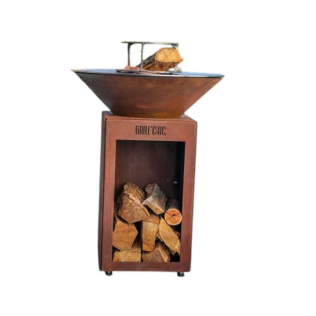 Brasero Auvergnat 60 x 76 cm CORTEN BOIS - GRILL CHIC