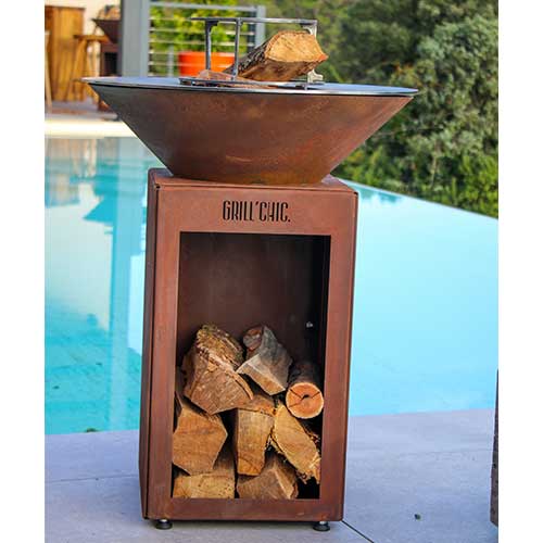 Pack Printemps Brasero Auvergnat rond CORTEN - GRILL CHIC