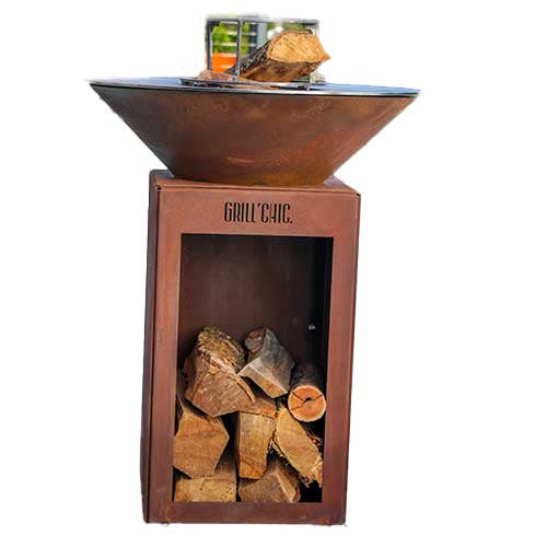 Pack Découverte Brasero Auvergnat rond CORTEN - GRILL CHIC