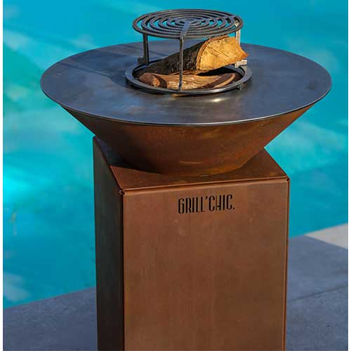 Brasero Auvergnat 60x76 cm CORTEN avec Grille OFFERTE - GRILL CHIC promo