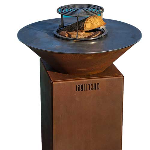 Brasero Auvergnat 60x76 cm CORTEN avec Grille OFFERTE - GRILL CHIC