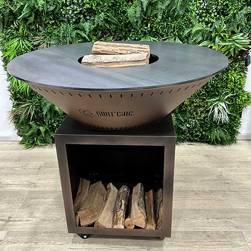 Brasero Classique 100x90cm ACIER avec Grille OFFERTE - GRILL CHIC