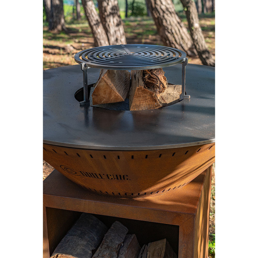Brasero Classique 100x90cm CORTEN - GRILL CHIC avec grille