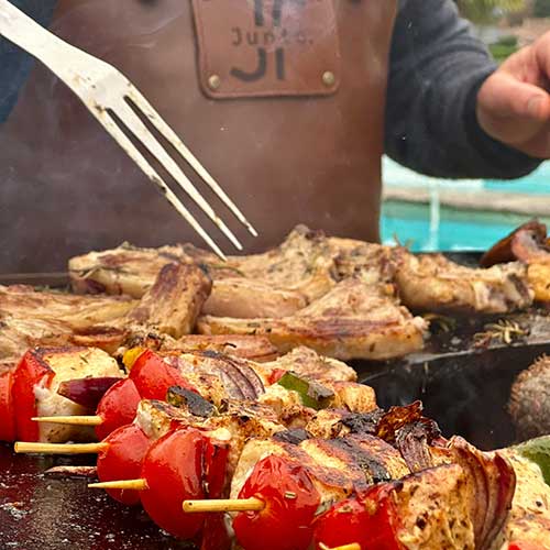 Brasero TOKYO en acier - JUNTO brochettes et viandes au braséro cuisson parfaite