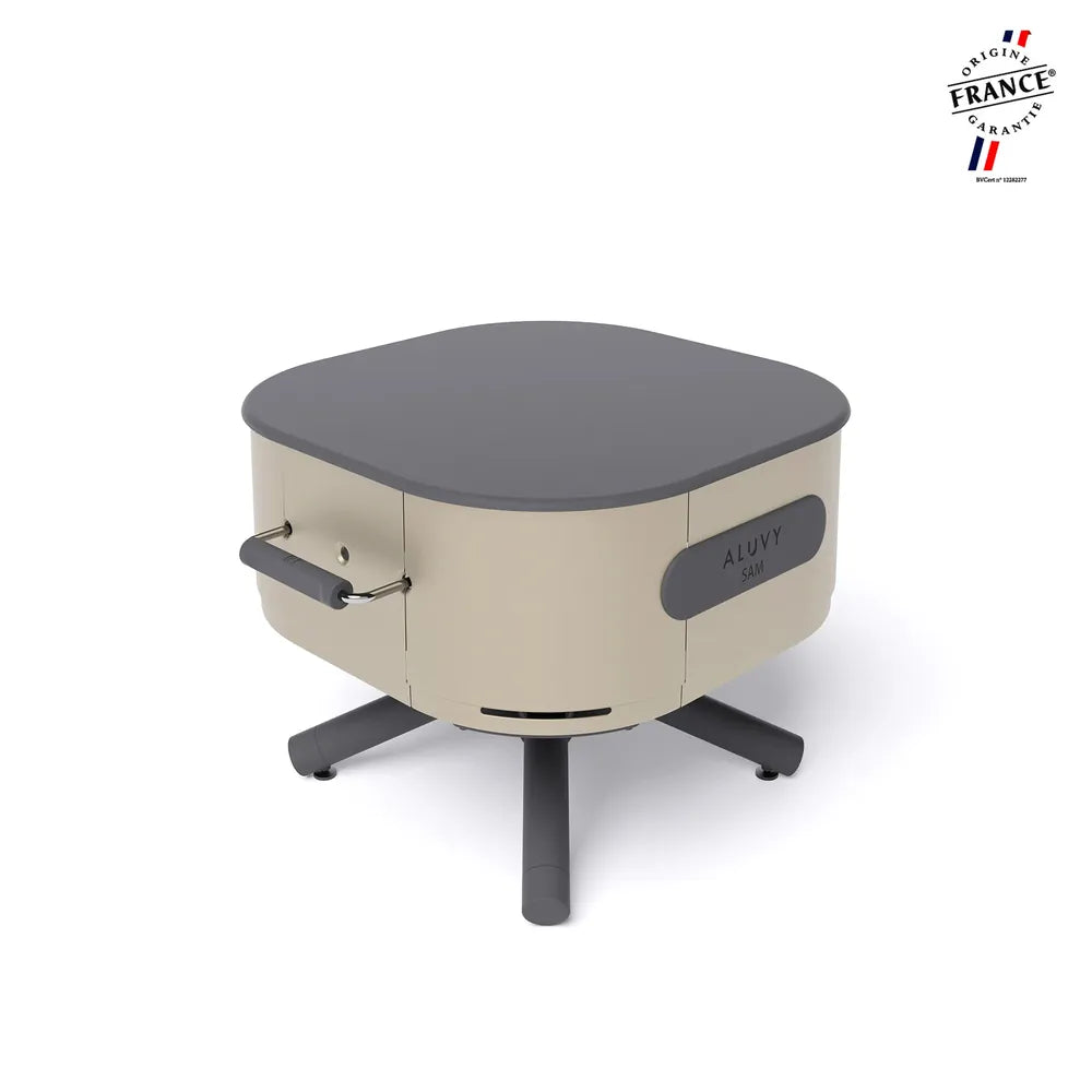 Braséro SAM - ALUVY champagne couvercle côté