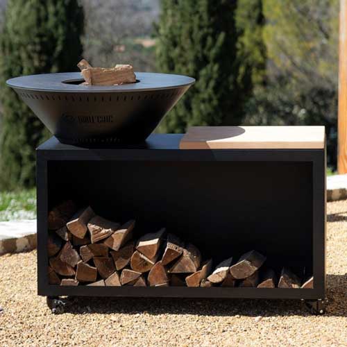 Brasero Traditionnel 80 x 90 cm ACIER avec Grille OFFERTE - GRILL CHIC noir