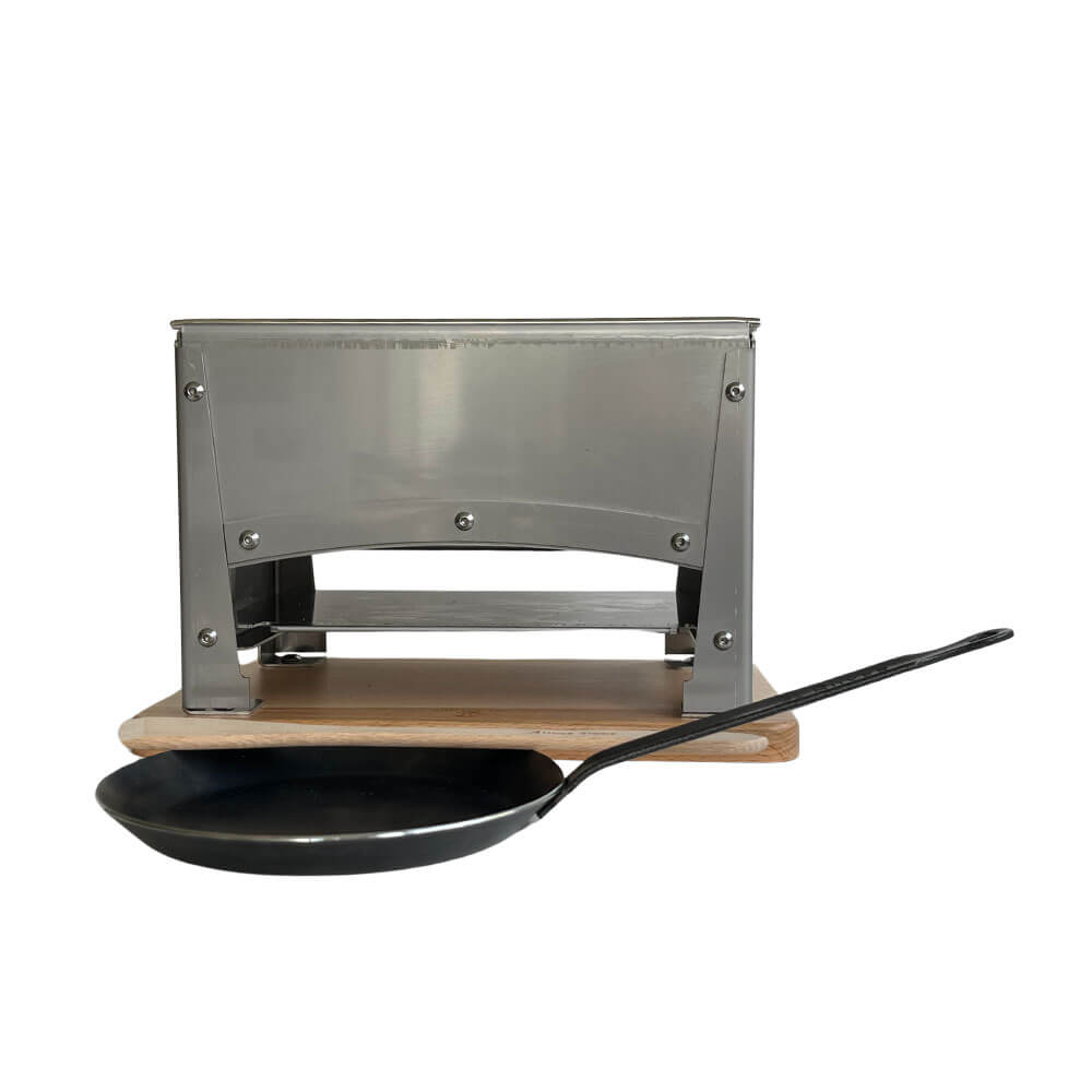 Braséro BBQ de table inox avec Kit Reblochonade - Louis Tellier avec poêlon sorti