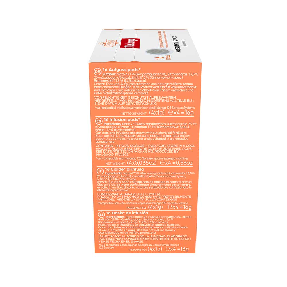 Capsules d'infusion Maté, plantes et épices - Machine EOH - MALONGO caféine naturelle goût boisé