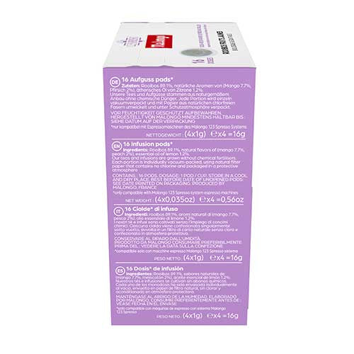 Capsules d'infusion Rooibos fruits jaunes - Machine EOH - MALONGO sans théine chaud ou froid commerce équitable