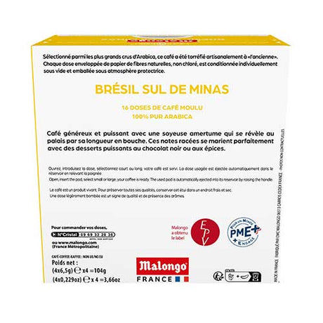Capsules de café Brésil Sul de Minas - Machine EOH - MALONGO puissant, corsé