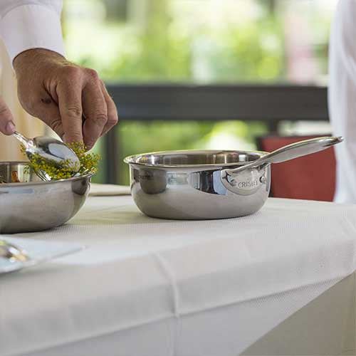 Lot de 3 Casseroles et 2 Poêles Inox CASTEL'PRO - CRISTEL offre