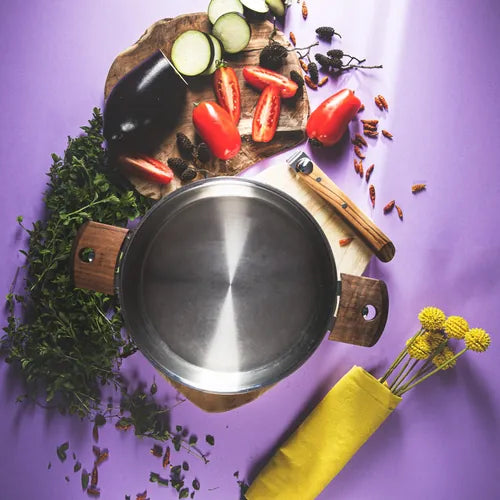 casseroles Inox Mutine poignées bois casteline - CRISTEL