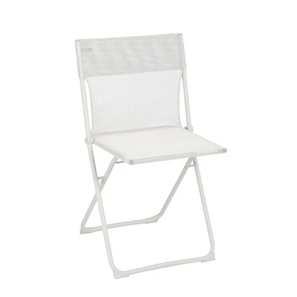 Chaise pliante grand confort ultra compacte - BALCONY II – LAFUMA blanc seigle