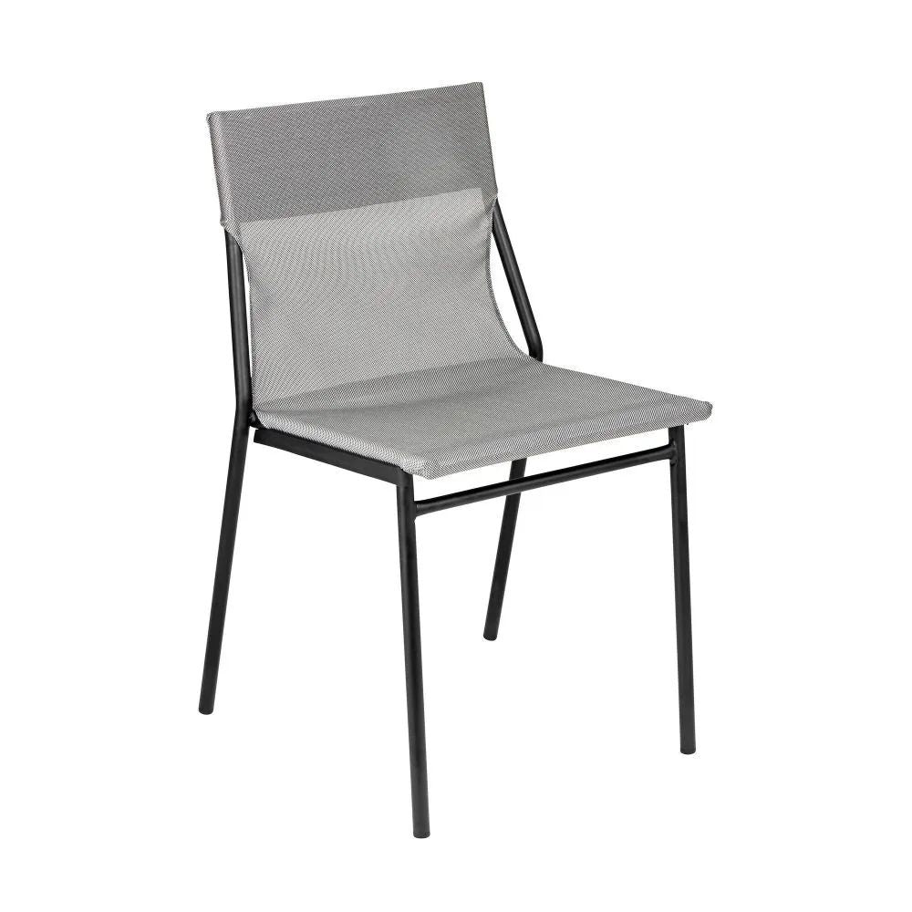 Chaise LAFUMA pro noire avec toile Batyline Pearl.