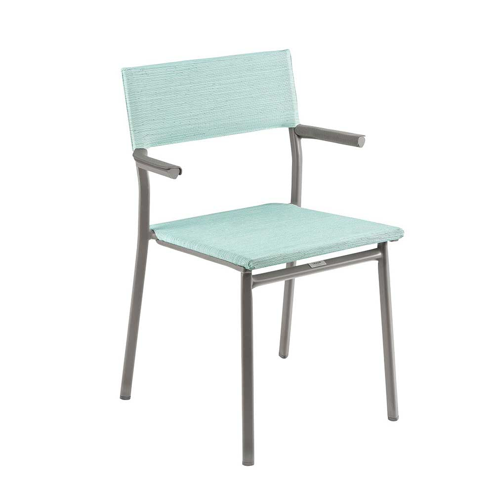 Chaise de jardin Oron avec accoudoir toile Batyline DUO - LAFUMA mistral