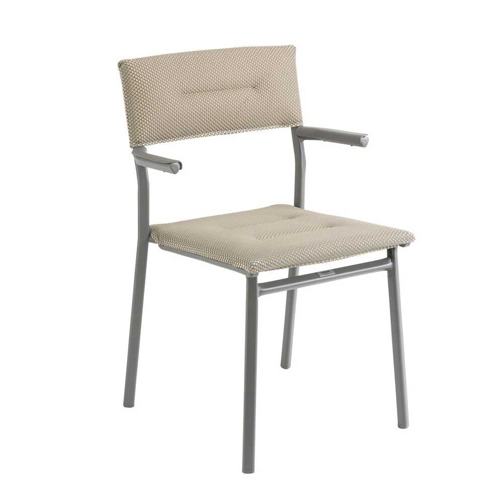 Chaise de jardin Oron avec accoudoir toile BeComfort - LAFUMA moka