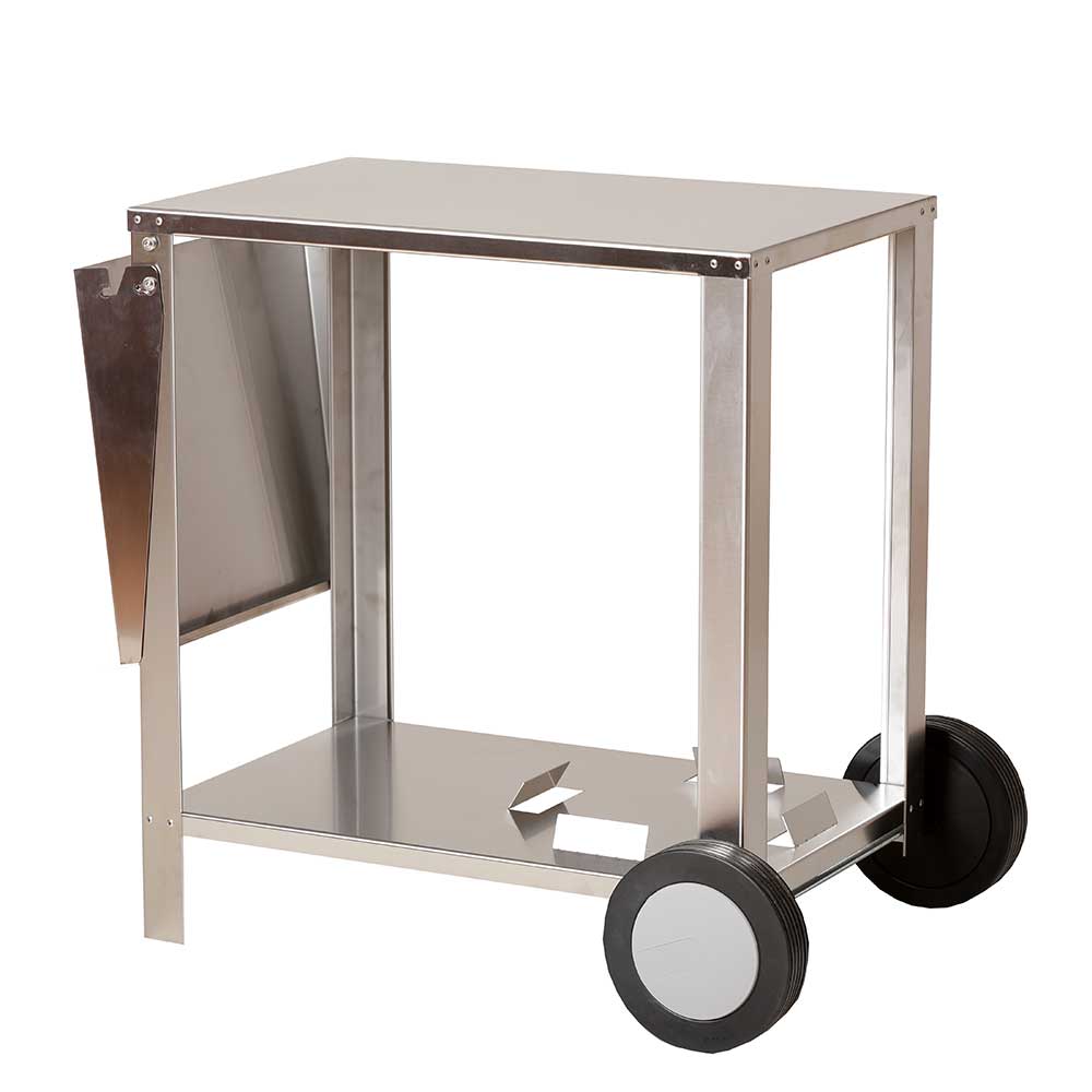 Chariot inox pour plancha 2 feux - PLANCHA TONIO roues tablette