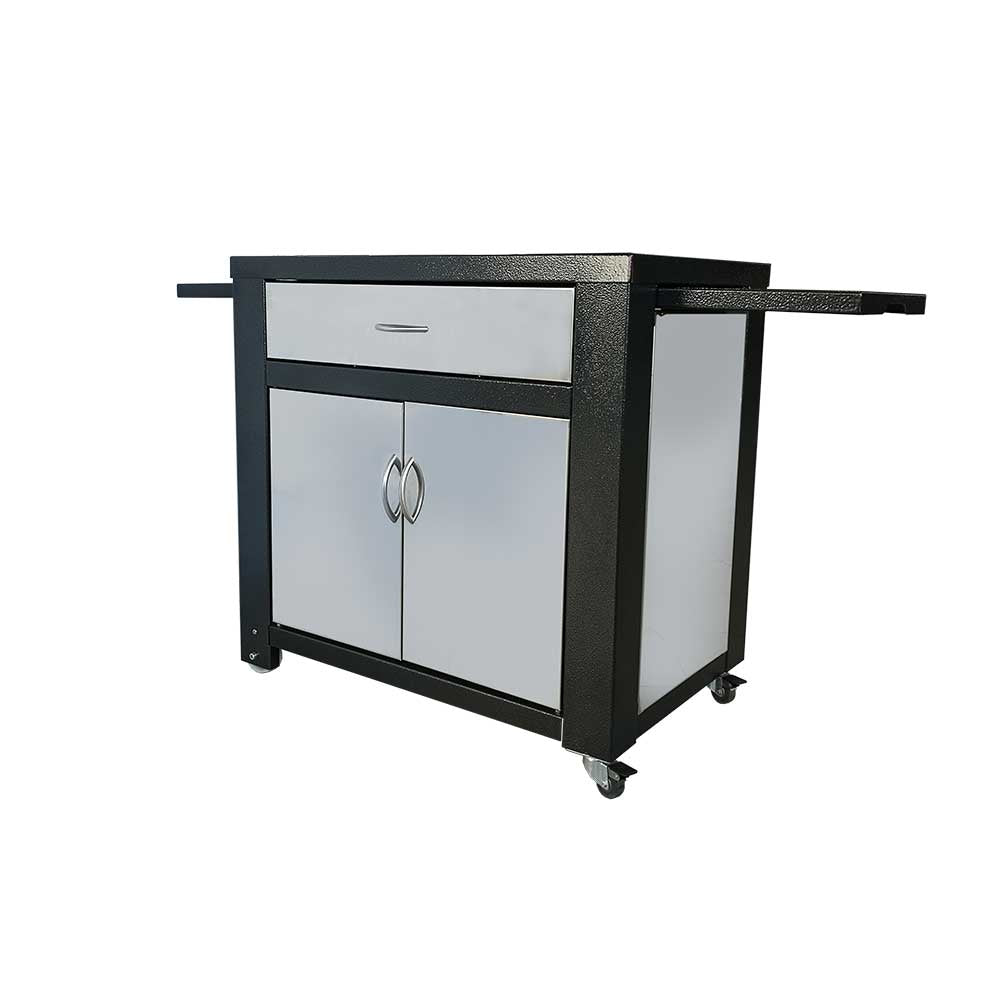 Chariot inox et acier époxy pour plancha gaz ou électrique - PLANCHA TONIO noir