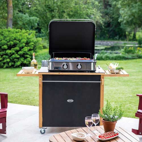 Chariot EMILE bois et HPL pour plancha - ENO jardin et extérieur nombreux rangements pratiques et utiles