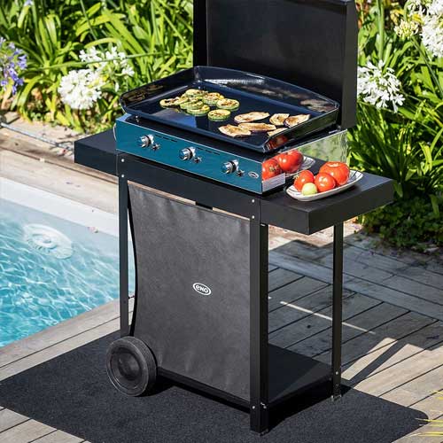 Chariot OSCAR acier galvanisé pour plancha - ENO plancha électrique, plancha au gaz, roues promotion