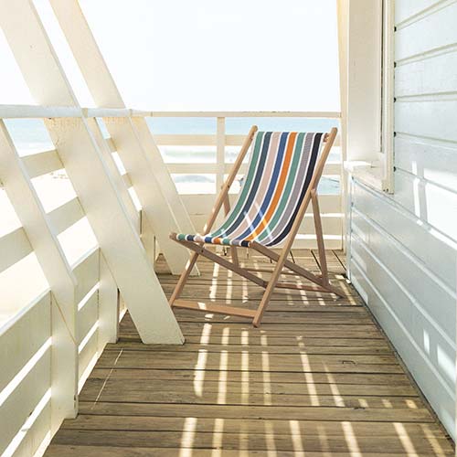 Chilienne GARLIN Bleu BIC - ARTIGA chaise longue avec toile amovible en coton bio