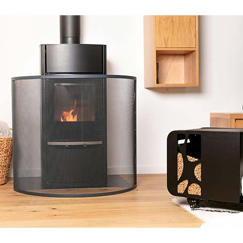 Coffre à granulés Studio Noir - LE MARQUIER inspiration hiver intérieur