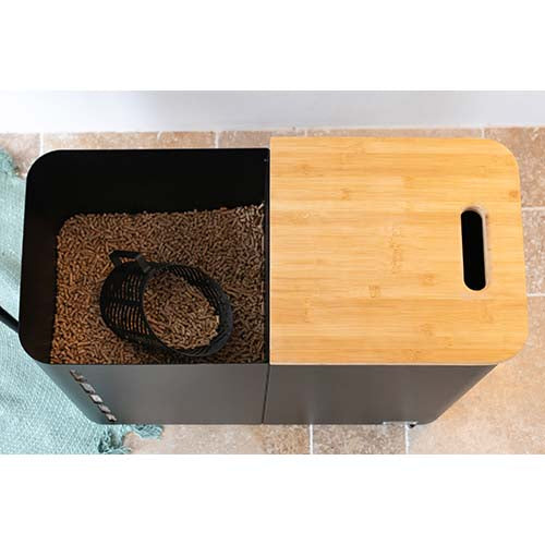 Coffre à granulés Fjord Double Noir - LE MARQUIER rangement optimal décoration