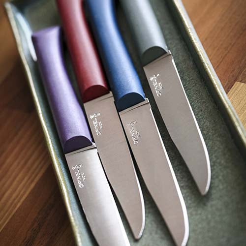 Coffret 4 couteaux de table Bon Appétit + Panachés GLAM - OPINEL lame micro dentelée lave-vaisselle