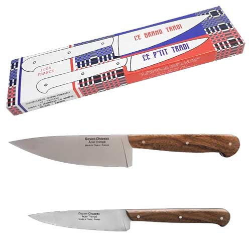 Lot de 2 couteaux TRADI Noyer - GOYON-CHAZEAU petit et grand