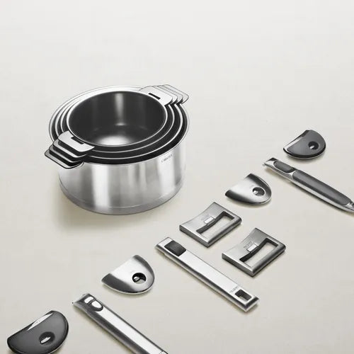 Lot de poignée amovible et 2 anses inox ZENITH - CRISTEL design élégant