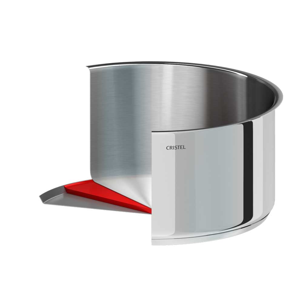 Vue de la construction d'une casserole inox CRISTEL collection Mutine