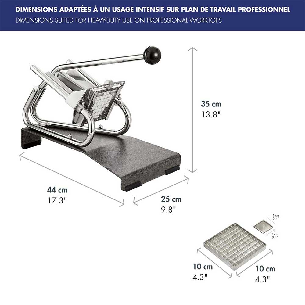 Coupe-Frites Professionnel socle epoxy - Louis Tellier dimensions