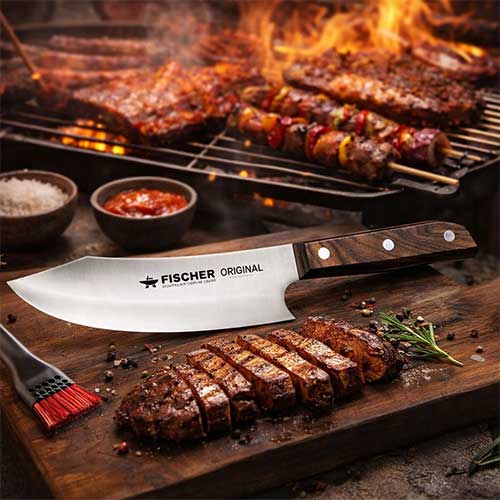 Couteau de chef 20 cm spécial Barbecue 3 en 1 - FISCHER en promotion