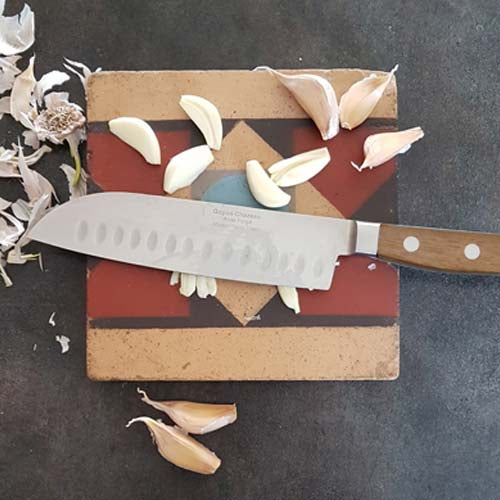 Couteau Santoku Alvéolé 17 cm Tradi'Chef - GOYON-CHAZEAU bois de chêne