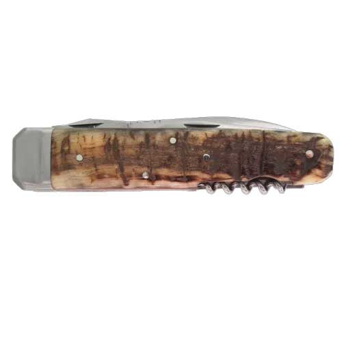 Couteau pliant Hallali Corne de bélier 4 pièces - DOURIS CHASTEL tire-bouchon déboyauteur tournevis décapsuleur