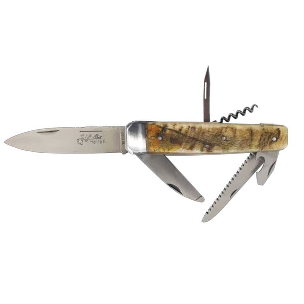 Couteau pliant Hallali Corne de bélier 6 pièces - DOURIS CHASTEL chasseur